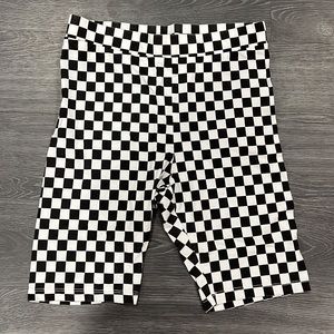 Black and white biker shorts